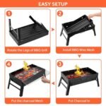 1Pc Portable BBQ Grill Foldable Charcoal Grill Lightweight Smoker - Image 7