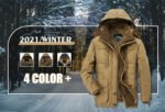 Mens Hooded Winter Parka Coat with Inner Fleece - Image 7