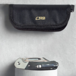 CJRB Pyrite Bowie Button Lock Folding knife, Wood Handle